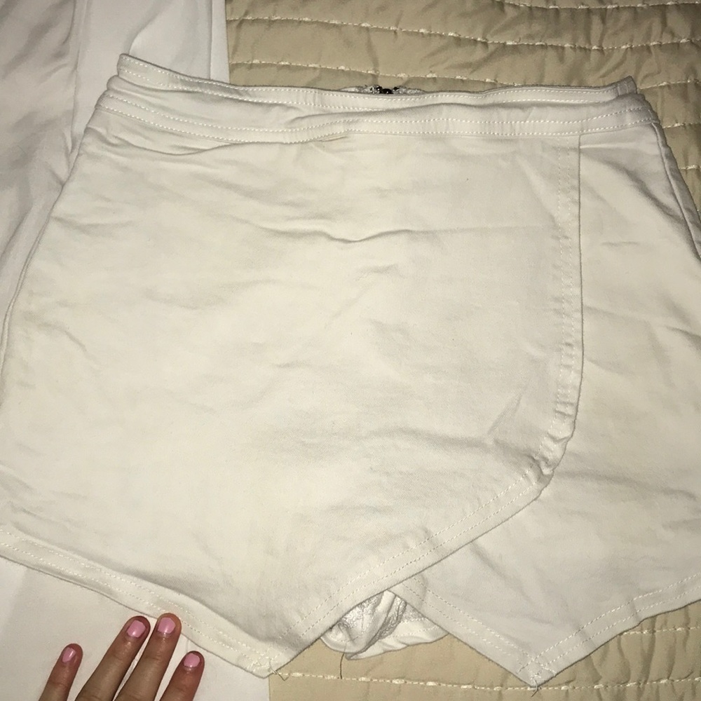 White asymmetrical skort